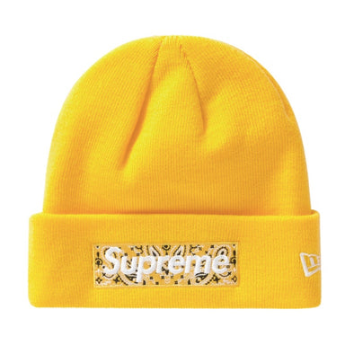 Supreme New Era Box Logo Beanie (FW19) Yellow - After Burn